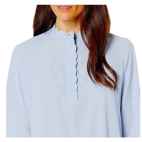 Calvin Klein women’s scallops color button front blouse size XS - Picture 1 of 7